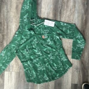 NWT Tommy Bahama Jacket - Medium Miami Hurricanes Green/Orange